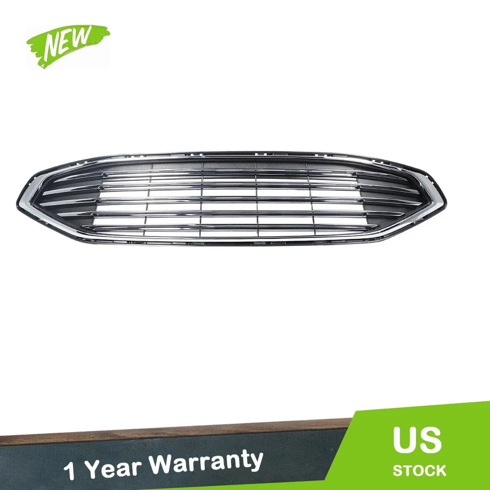 Front Upper Grille for Ford Fusion (2017–2018) Black Chrome Mesh