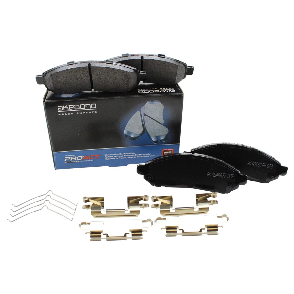 Akebono ProACT Front Brake Pads Set for Xterra Frontier City Express 2015-2019