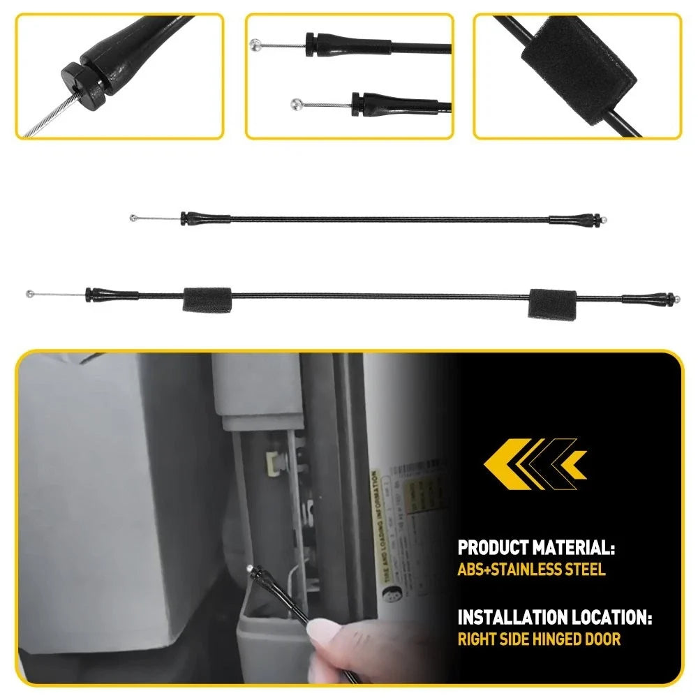 Right Side Hinged Door Latch Release Cable for Ford E150 E250 E350 (1992–2014)