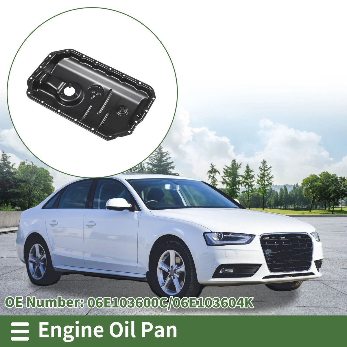 1 Pc Engine Oil Pan No.06E103600C for Audi A4 (2007–2015) Iron Black