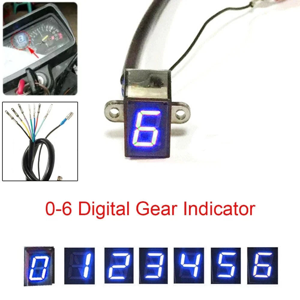 Motorcycle Blue LED Gear Indicator Light (0-6 Shift)