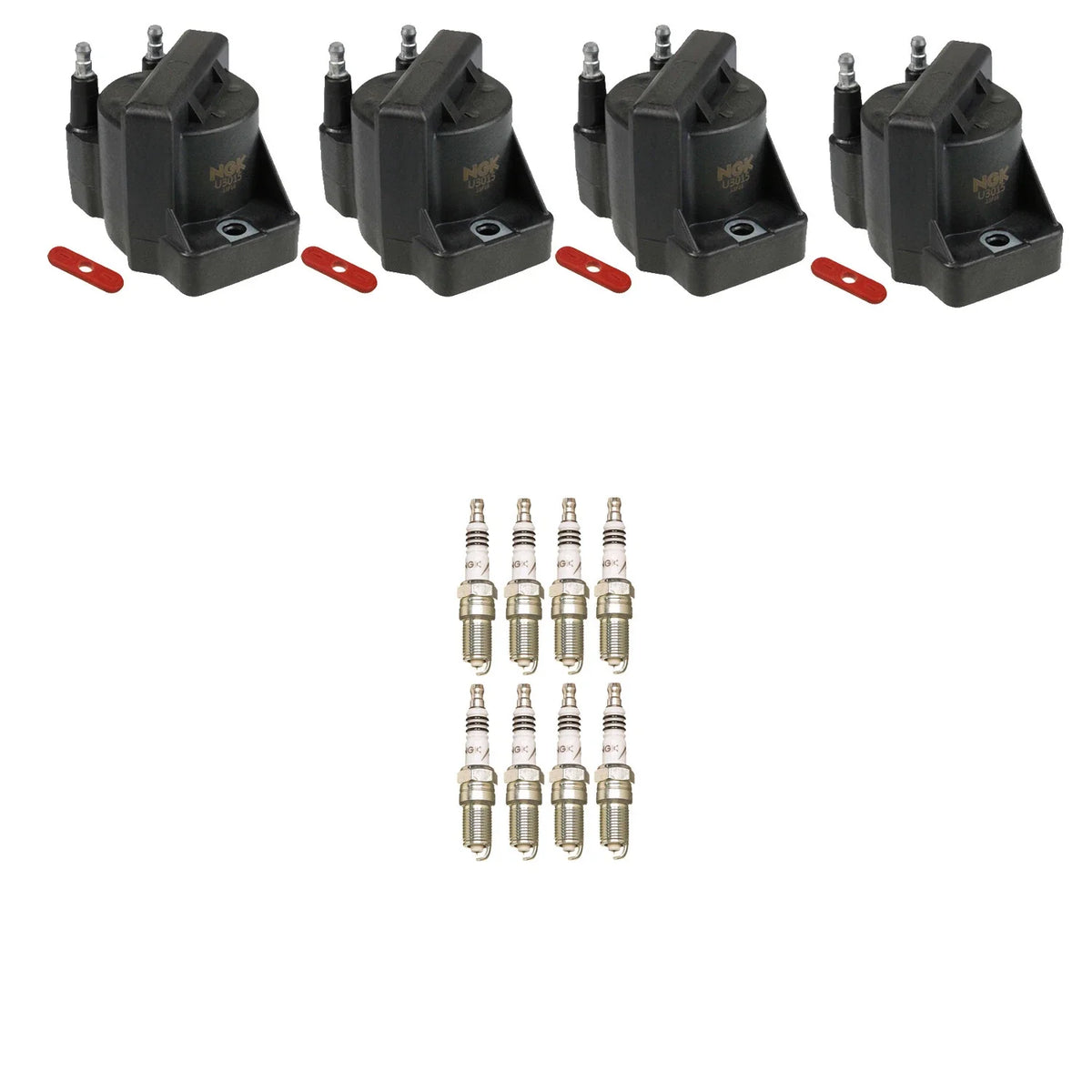 Set of 4 NGK Ignition Coils & 8 Iridium Spark Plugs for Chevrolet Corvette (J)