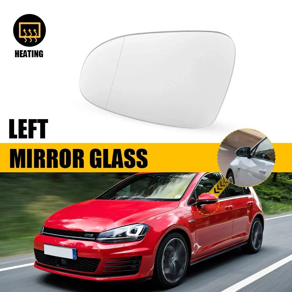 Mirror Glass Panel Heated for 2010-2012 VW Golf LH Driver Side