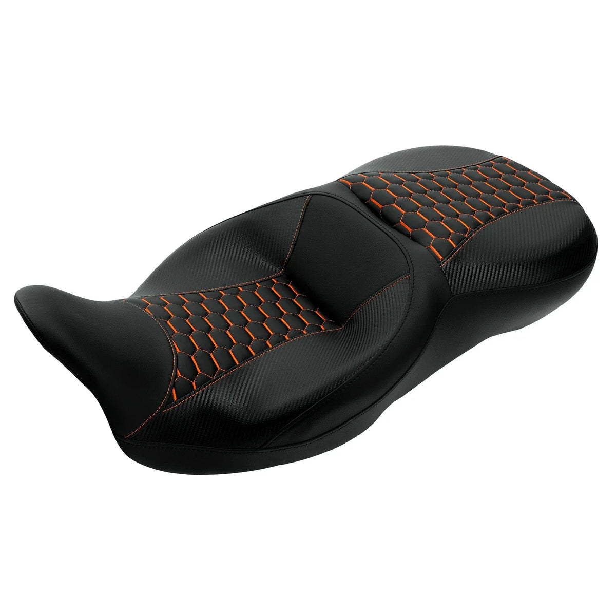 Driver Passenger Seat Black/Orange for Harley Road Electra Glide 2009-2023