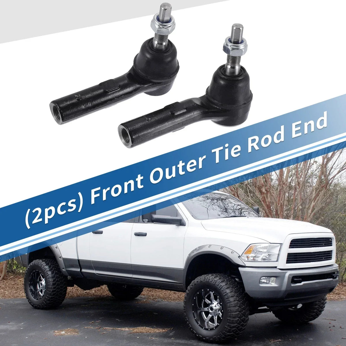 Set of 2 Front Outer Tie Rod Ends for 2000-2004 Dodge Dakota
