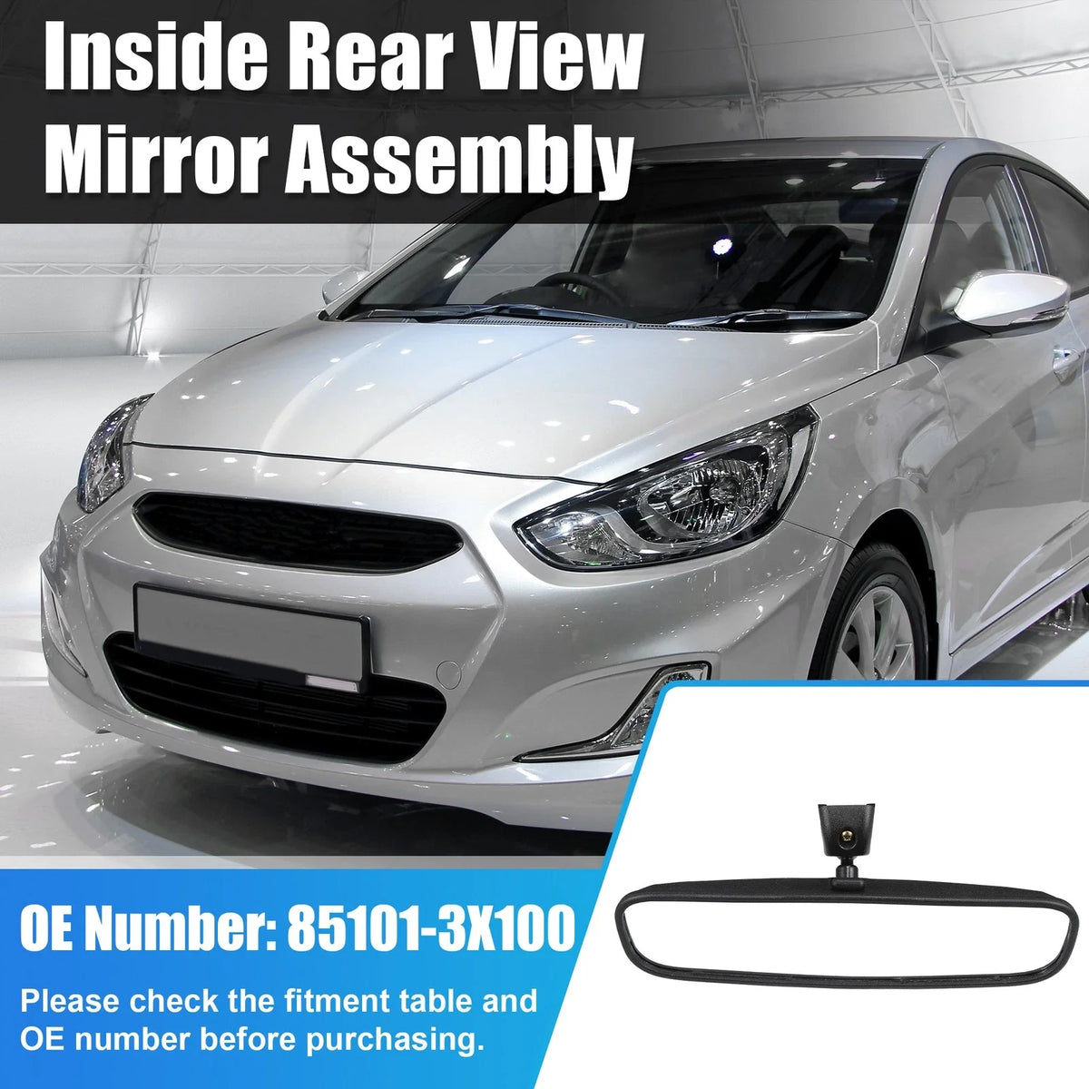 Rear View Mirror Assembly 85101-3X100 for Hyundai Elantra Tucson (2011–2018)