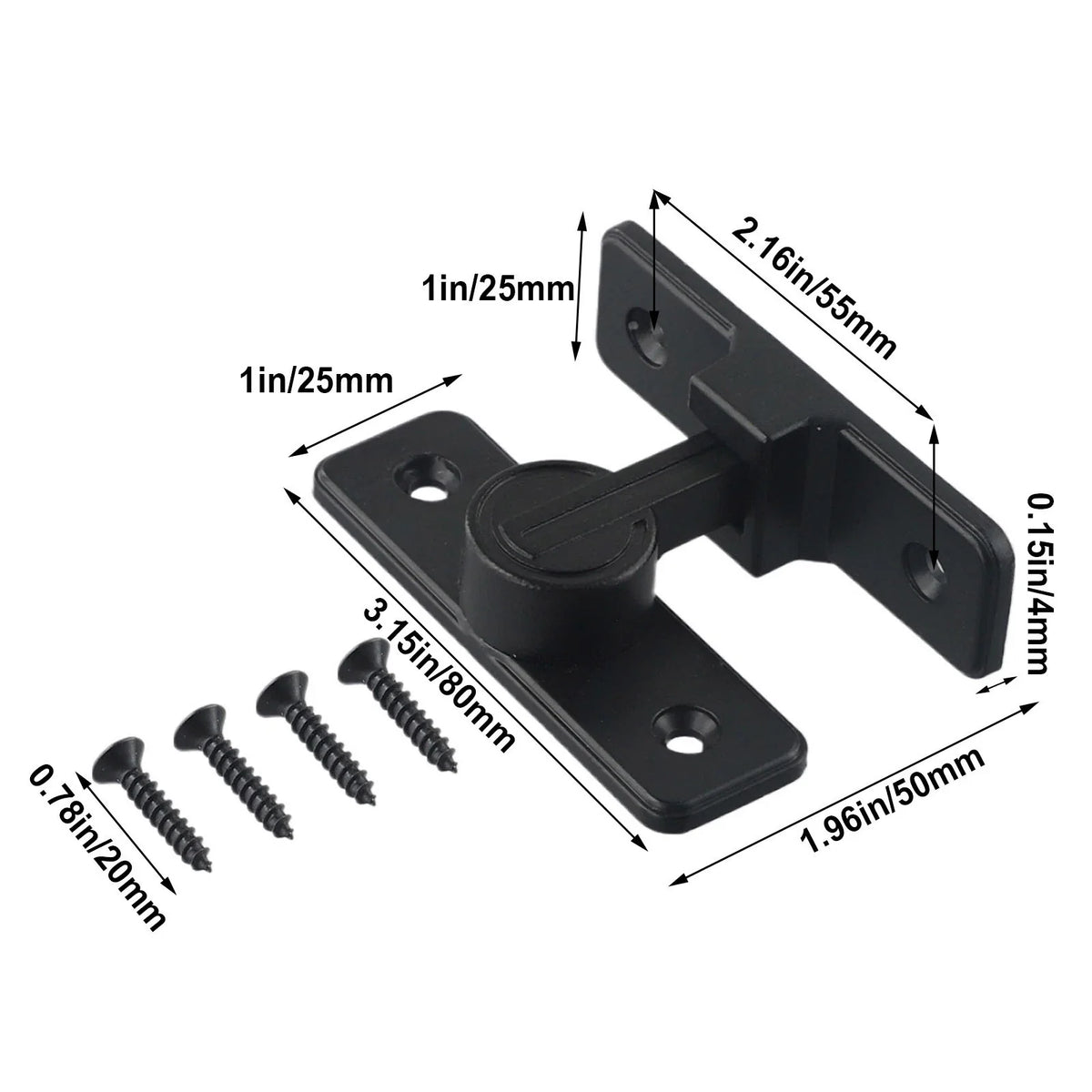 Gate Latch Barn Door Lock Assembly for Sliding Doors (Heavy Duty)