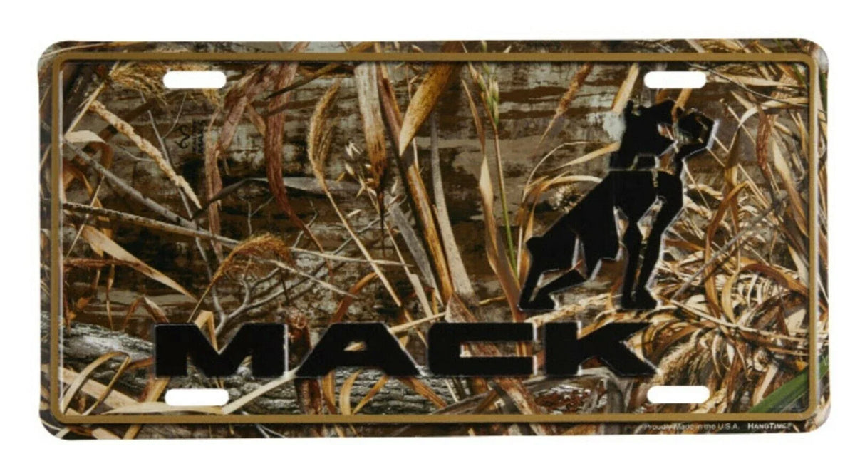 Mack Trucks Embossed Aluminum License Plate - Waterfall Marsh Camouflage