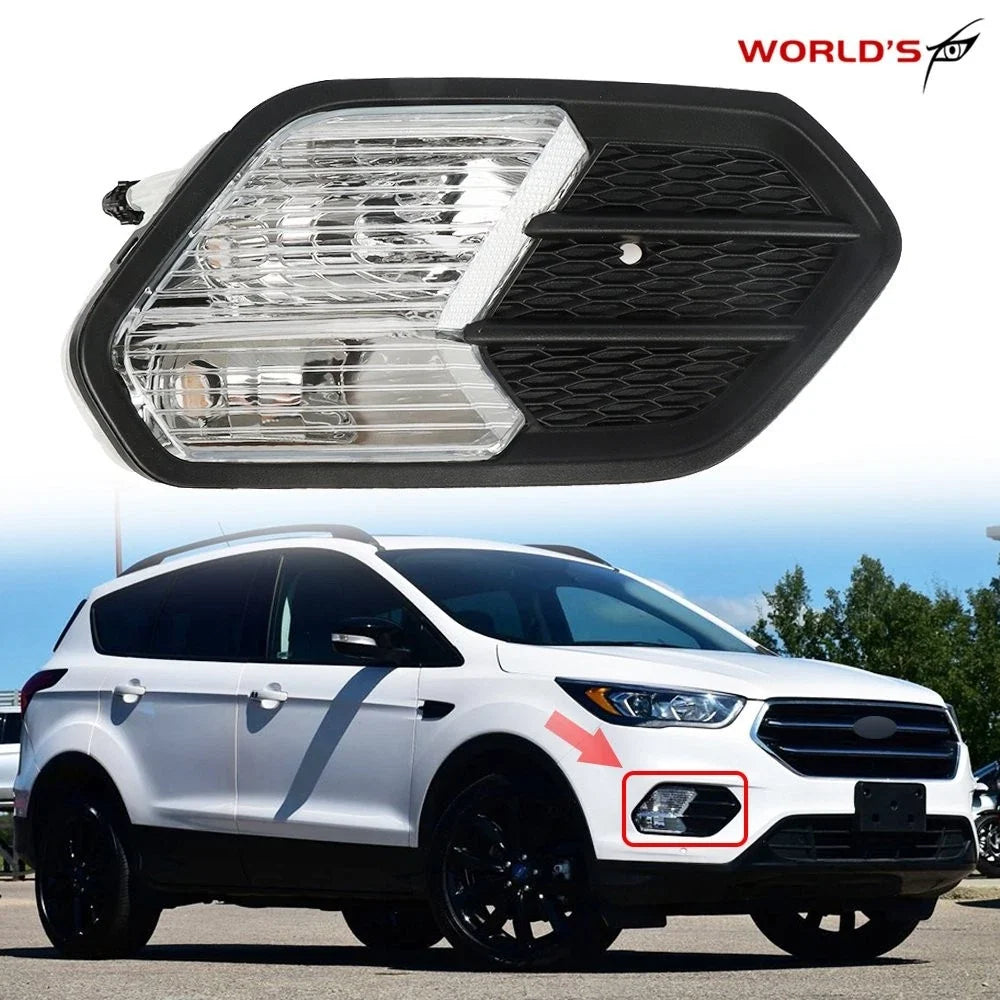 Front Fog Light for Ford Escape (2017–2019) Clear Right Side Black Cover