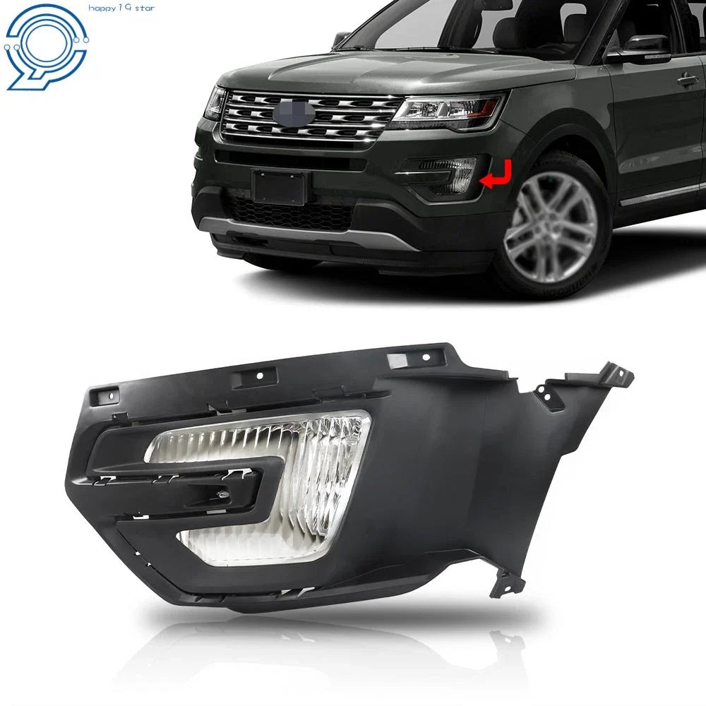 Driver Left Halogen Fog Light with Bezel for 2016-2017 Ford Explorer