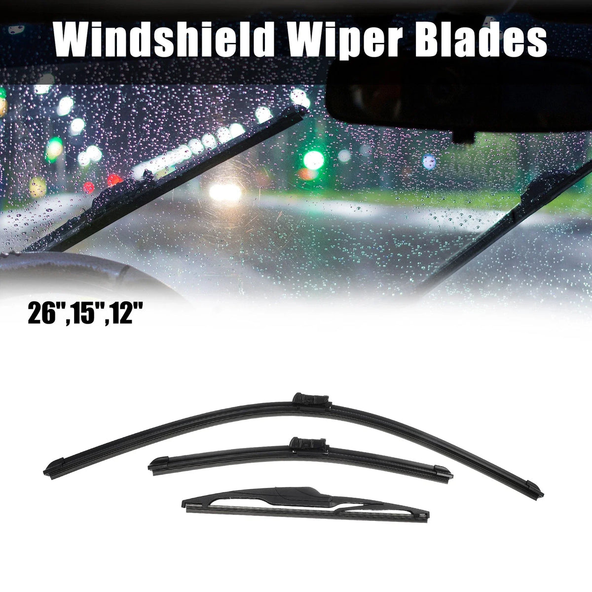 3X Wiper Blades Set for Ford Fiesta MK7 (2008–2016)