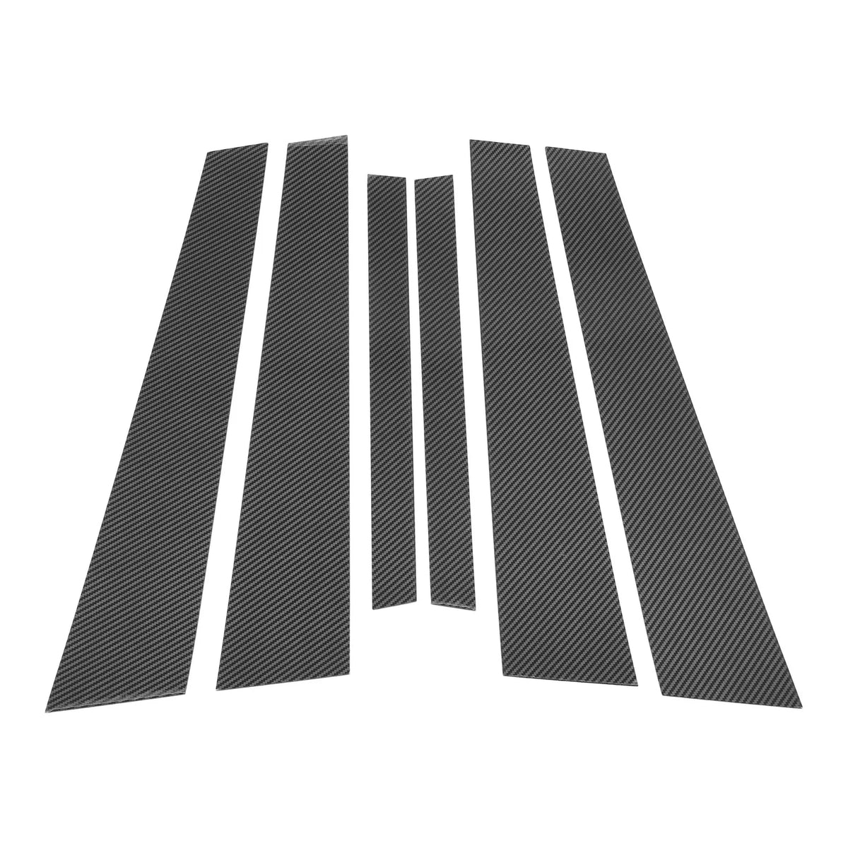 Set of 6 Door Pillar Window Trim for BMW 5-Series (2004–2010) Carbon Fiber