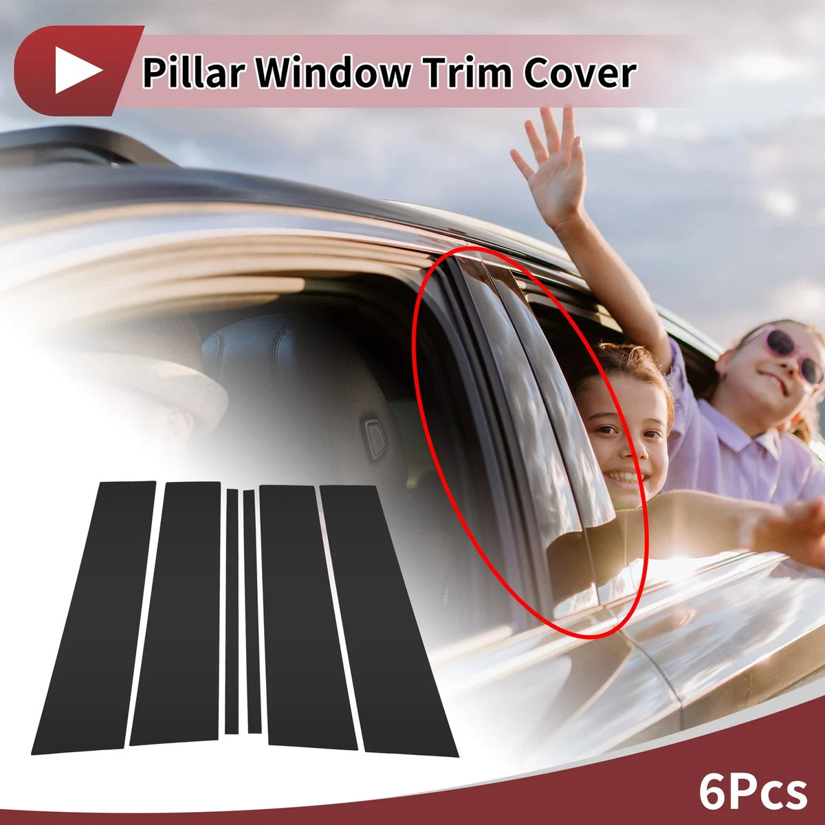 Door Pillar Window Trim for Ford Explorer (2020–2023) Black