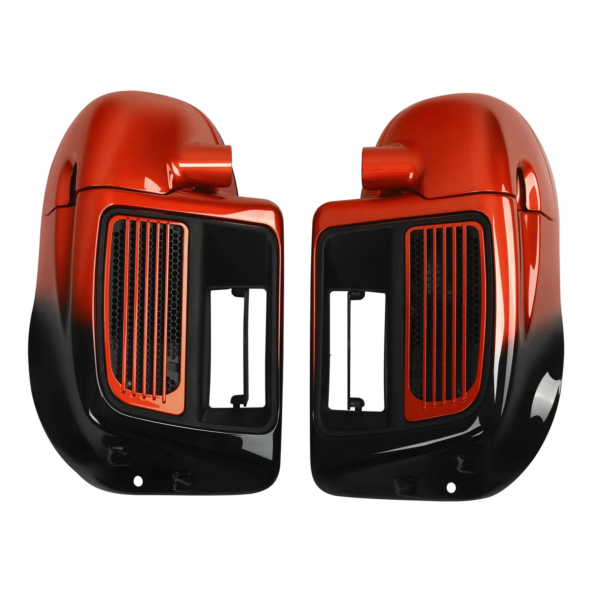 Lower Vented Fairings in Sunset Orange/Black Fade for Harley Touring 2014-2023