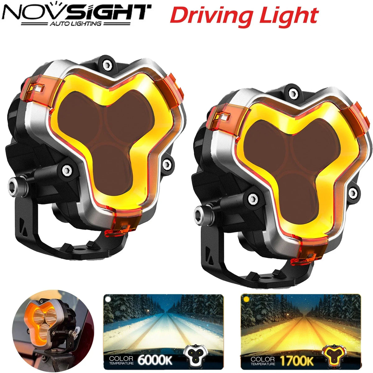 Set of 2 LED 3" Work Light Bars for SUV Truck Jeep 2010-2023