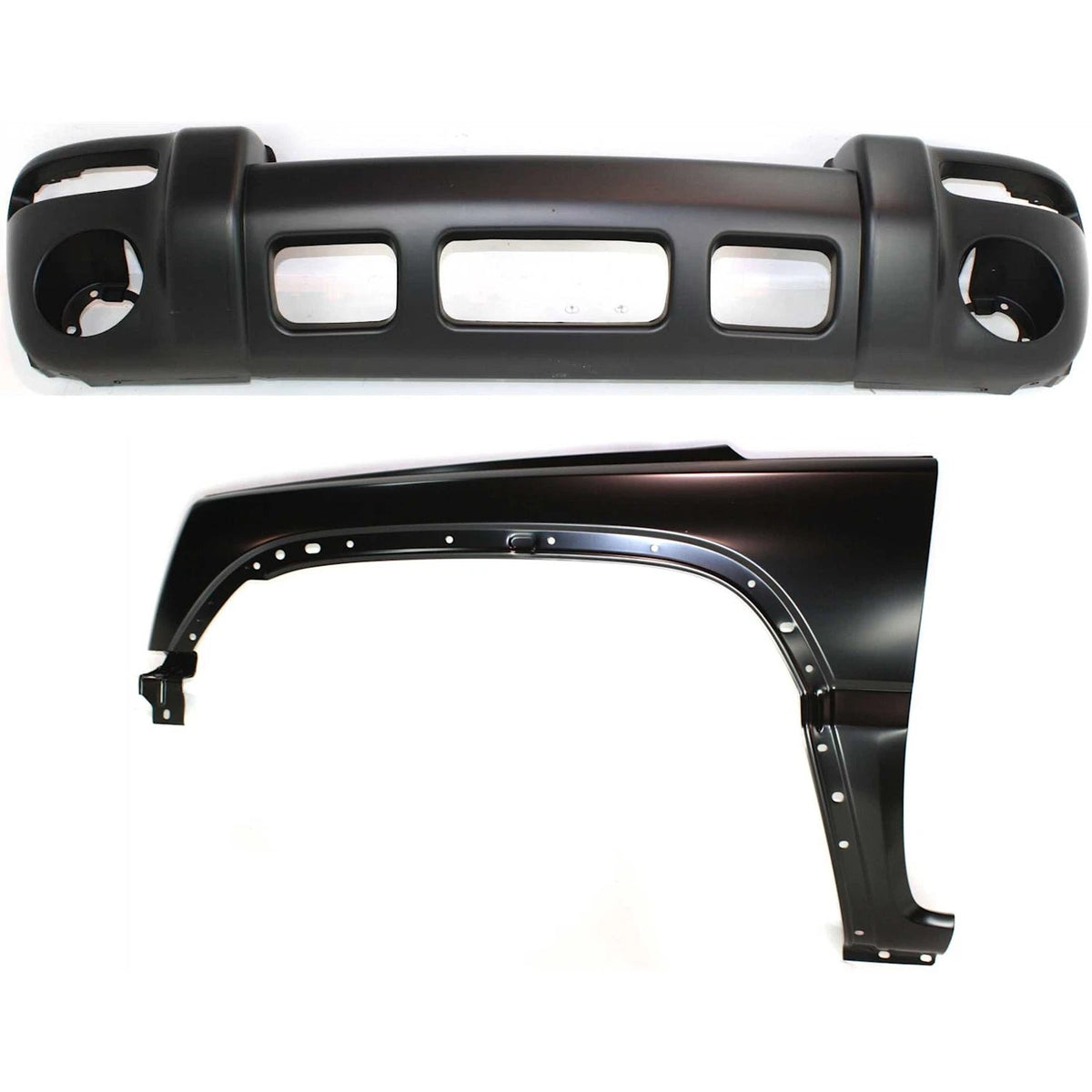 Bumper Cover Kit for Jeep Liberty (2002–2004) Front Left 2Pc