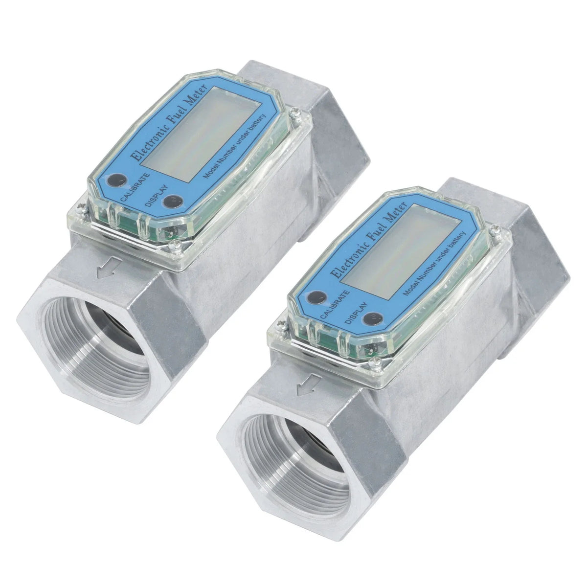 2X Digital Turbine Flow Meter 1.5" 10.5-74 GPM for Liquid Flow Meter
