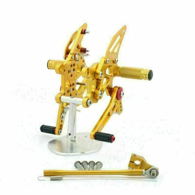 Gold T9 Aluminum Rearsets Pedals for Aprilia RSV4 1000 (2009–2012)