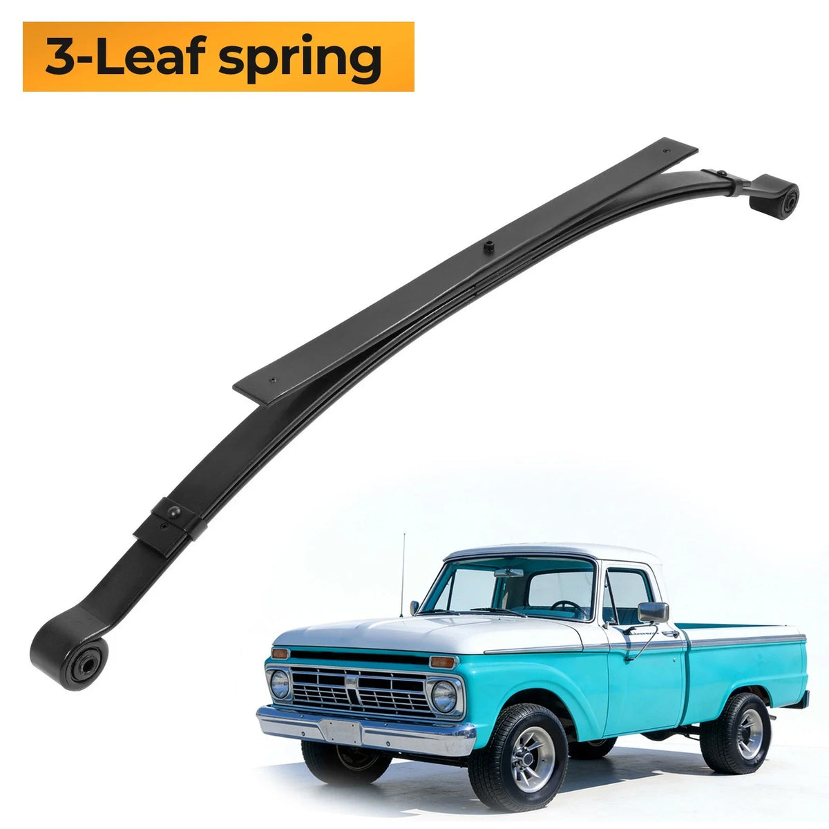 3-Leaf Spring for Ford F100 (1965-1972) - Black Steel Powder Coated