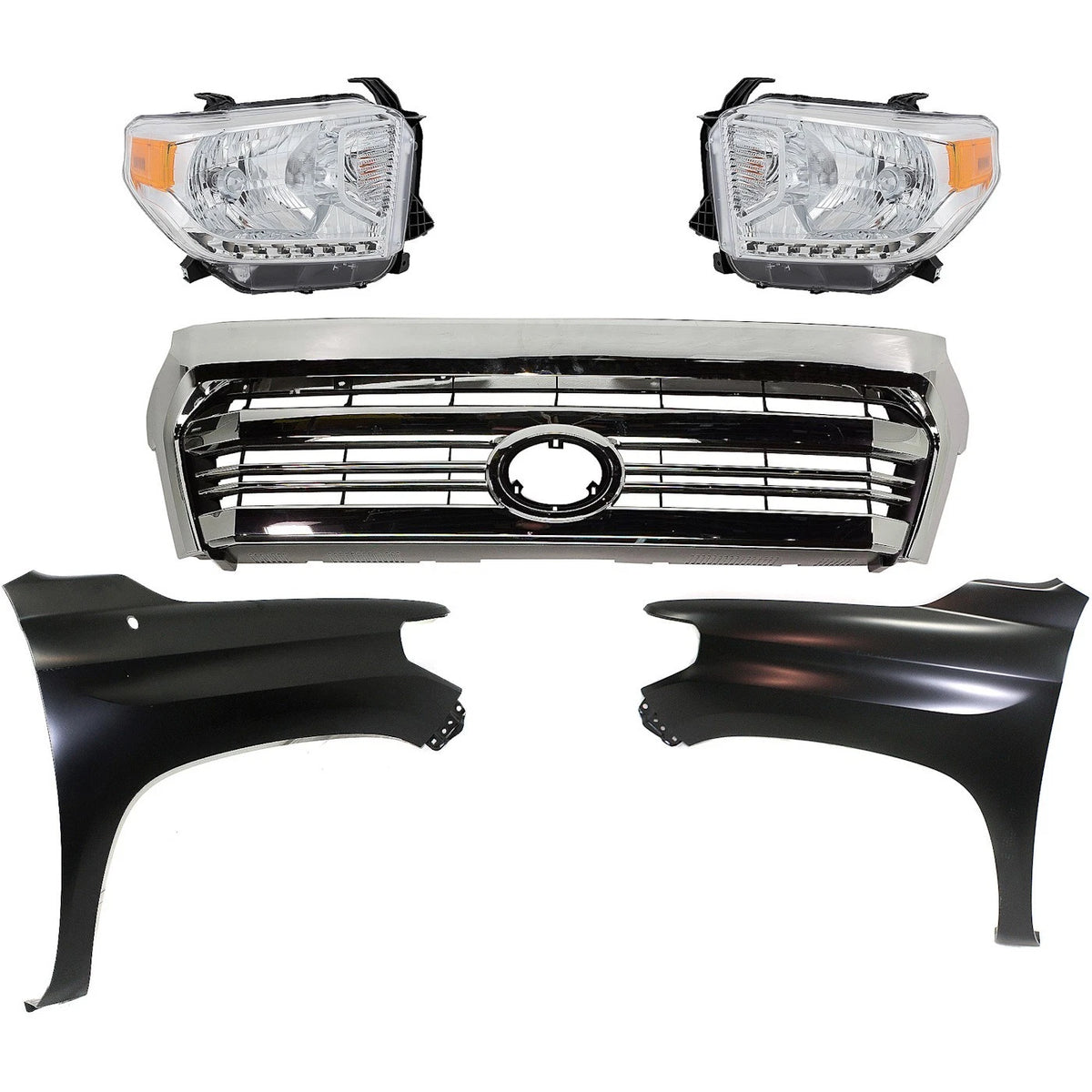 Grille Assembly Kit for Toyota Tundra (2016–2017) - Includes Fenders & Headlights
