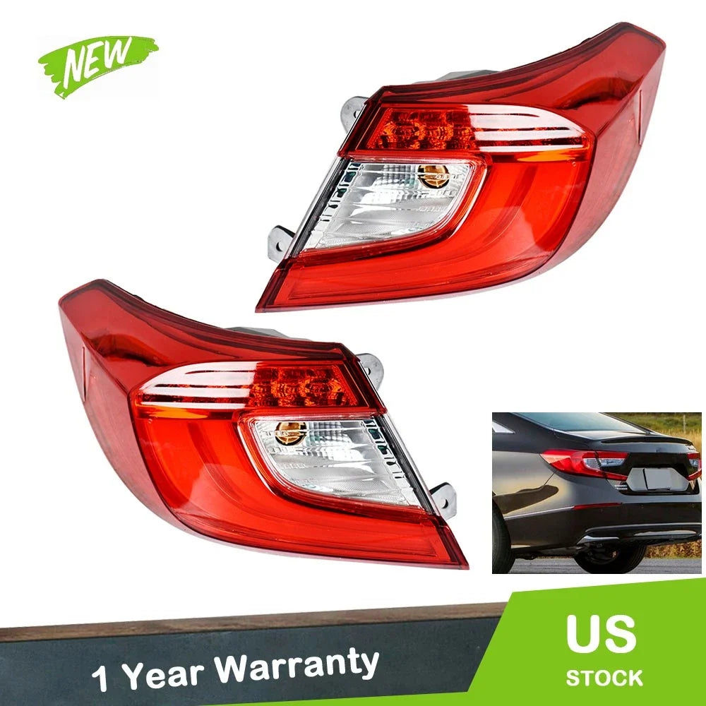 Set of 2 Outer Tail Lights for Honda Accord (2018–2021) Red