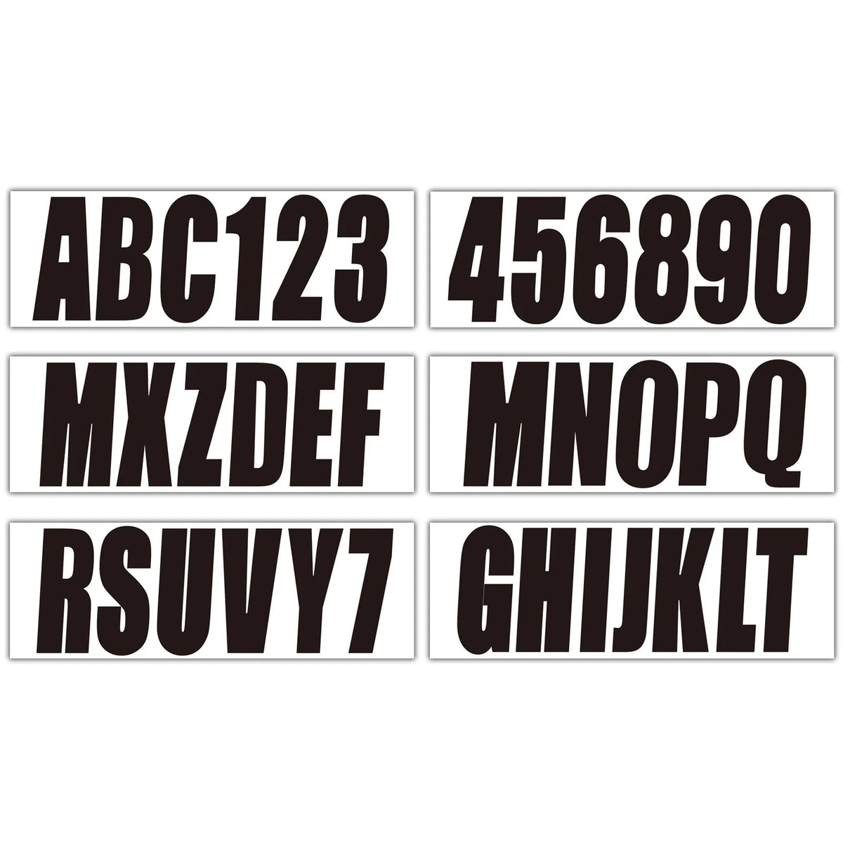 4-Piece Set of Custom Decal Stickers A-Z 0-9 for Boat Registration 3