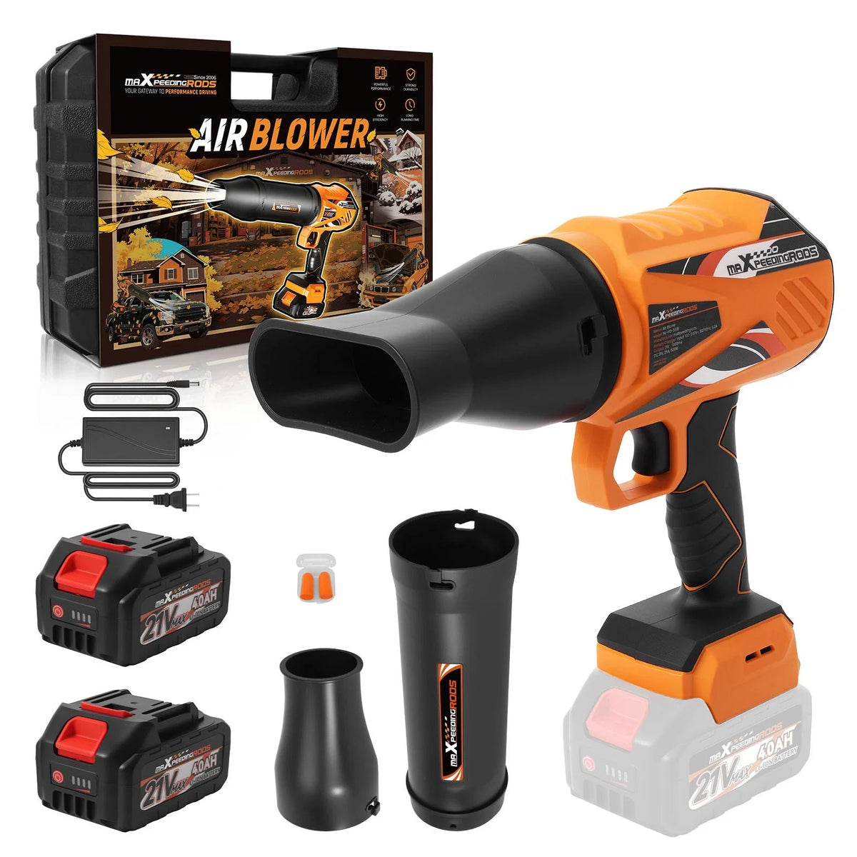550 CFM Cordless Leaf Blower 21V Brushless Motor & 4000mAh Battery