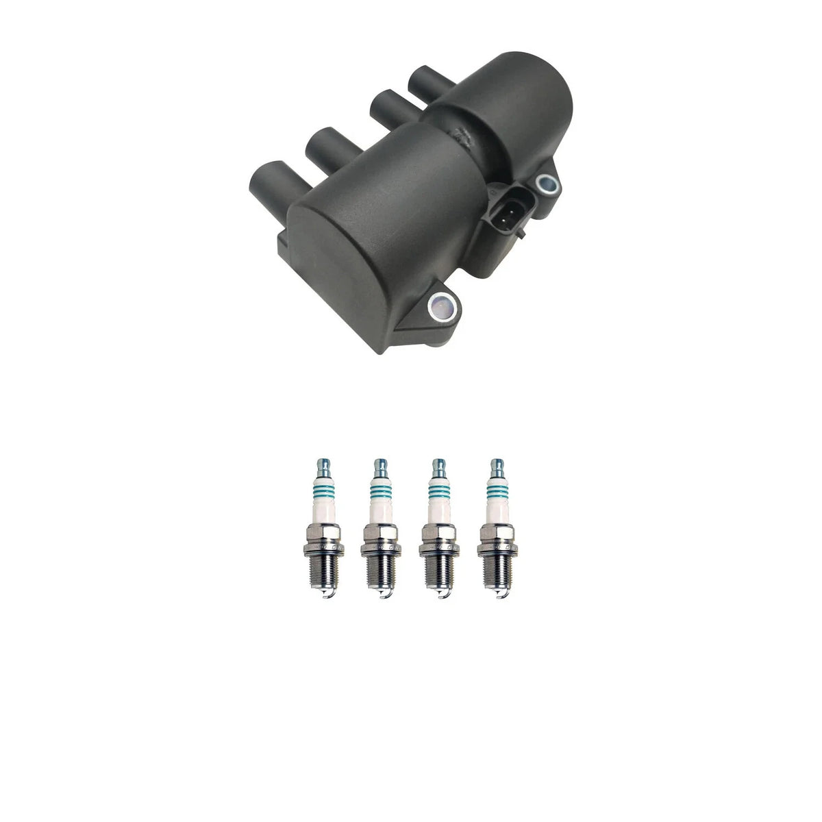 Set of 4 Hitachi Ignition Coils & Denso Iridium Spark Plugs for Aveo5, Forenza, Reno (2004–2008)