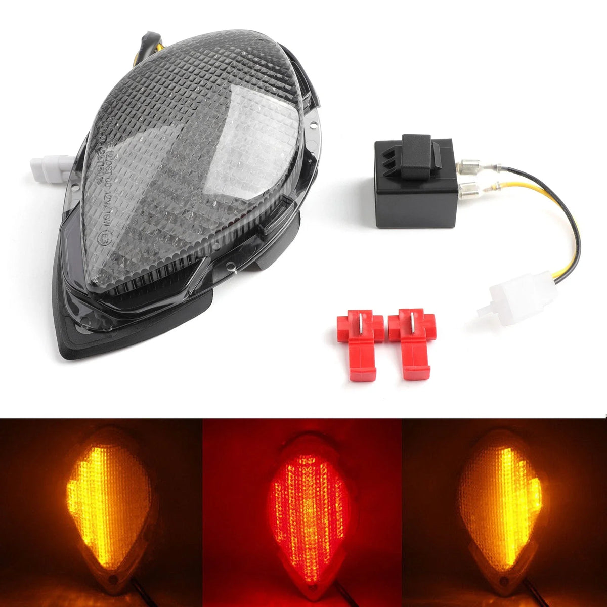 Integrated Turn Signal LED Taillight in Smoke for Yamaha Roadstar 04-15