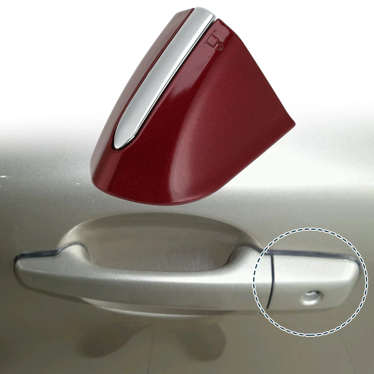 Front Left Door Handle Cover Trim for Ford Mondeo Edge Taurus (2013–2020) Red