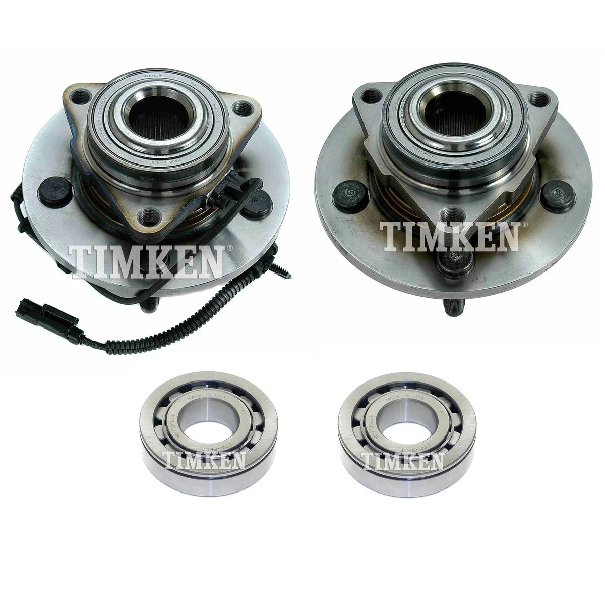 Set of 2 Wheel Bearings & Hubs Kit for Dodge Ram 1500 4WD Timken