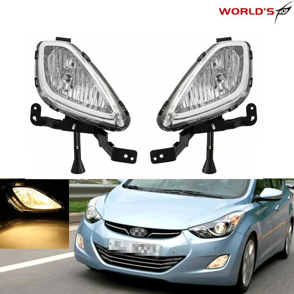 Clear Front Bumper Fog Lights for Hyundai Elantra (2011–2013)