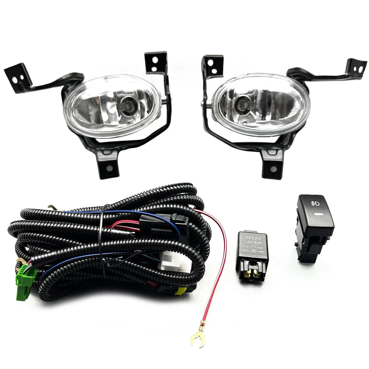 Fog Light Set for Front Bumper Honda CR-V 2010-2011 + Clear Lens & Wiring