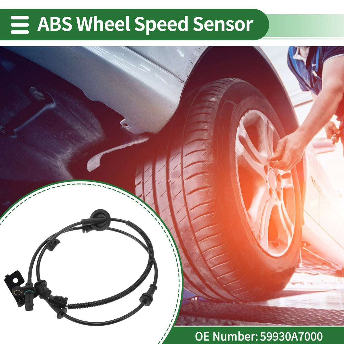 ABS Wheel Speed Sensor No. 59930A7000 for Kia Forte (2010–2013) Right Rear