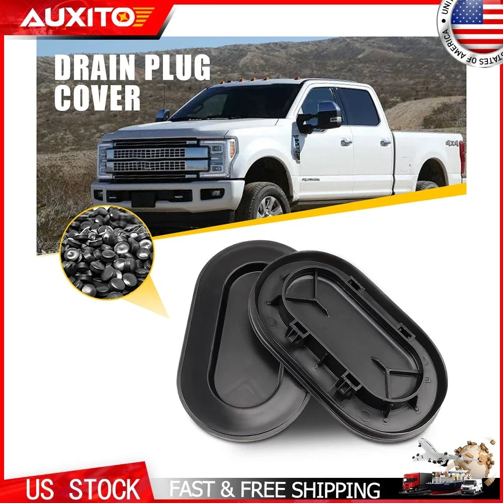 Black Drain Hole Plug Cover (2pc) for Ford F-150 1999-2018