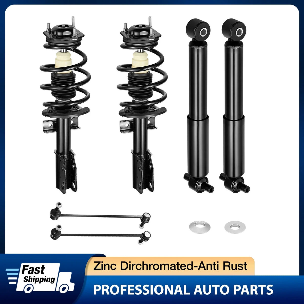Front Struts Rear Shocks Sway Bars for GMC Acadia Chevy Traverse (2007–2012)