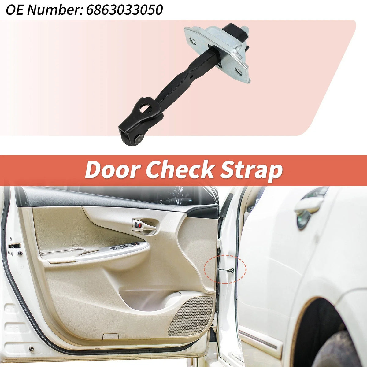 Front Left/Right Door Check Strap for Toyota Camry (2002–2006) No.6863033050
