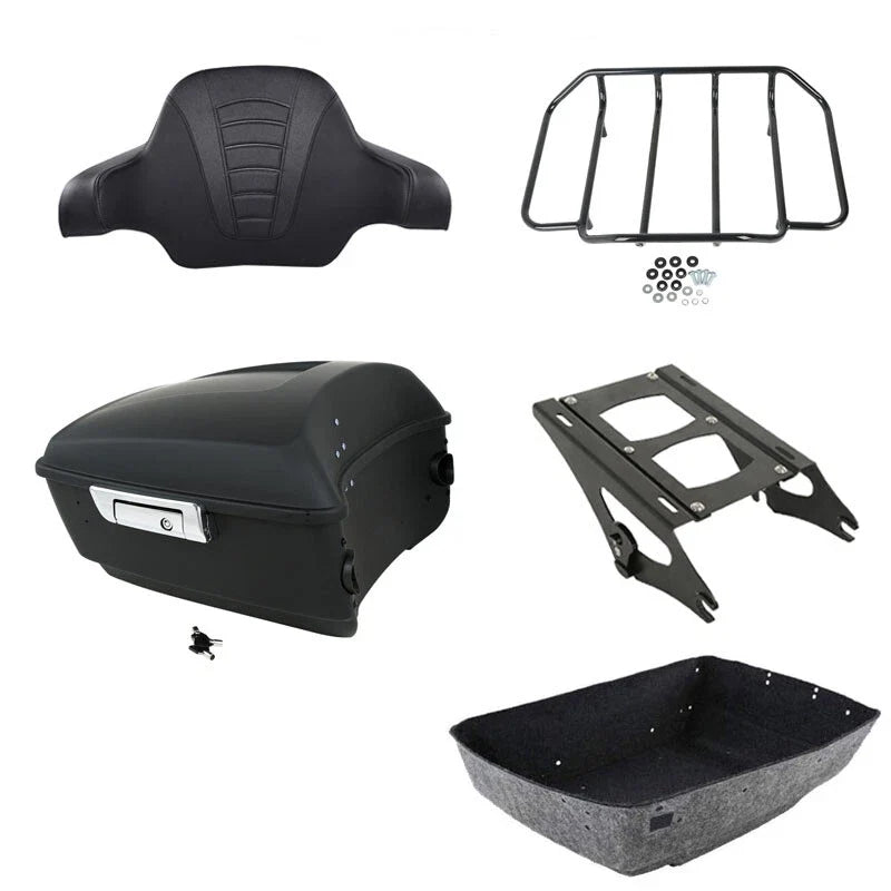 Matte King Backrest Rack Mount for Harley Road Glide (2014–2026)