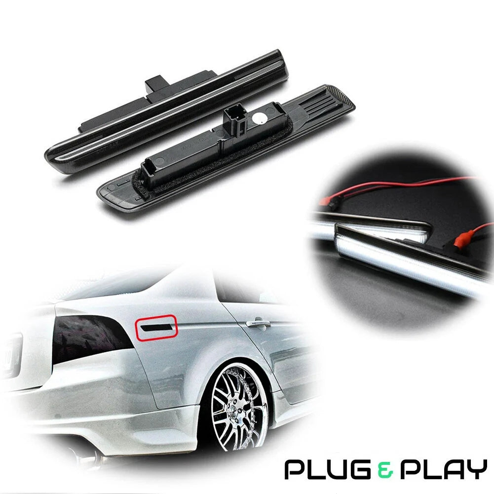 Smoked White Rear Corner Side Marker Lights for Acura TL (2004–2008)