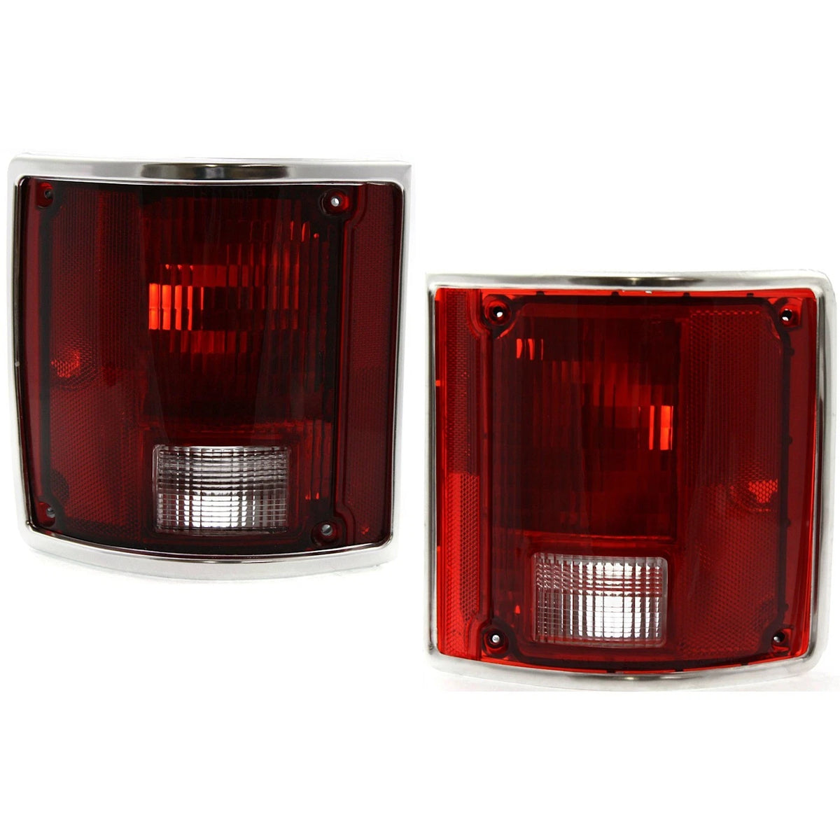 Pair Tail Lights for Chevrolet K5 Blazer (1978–1991) LH RH w/ Chrome Trim
