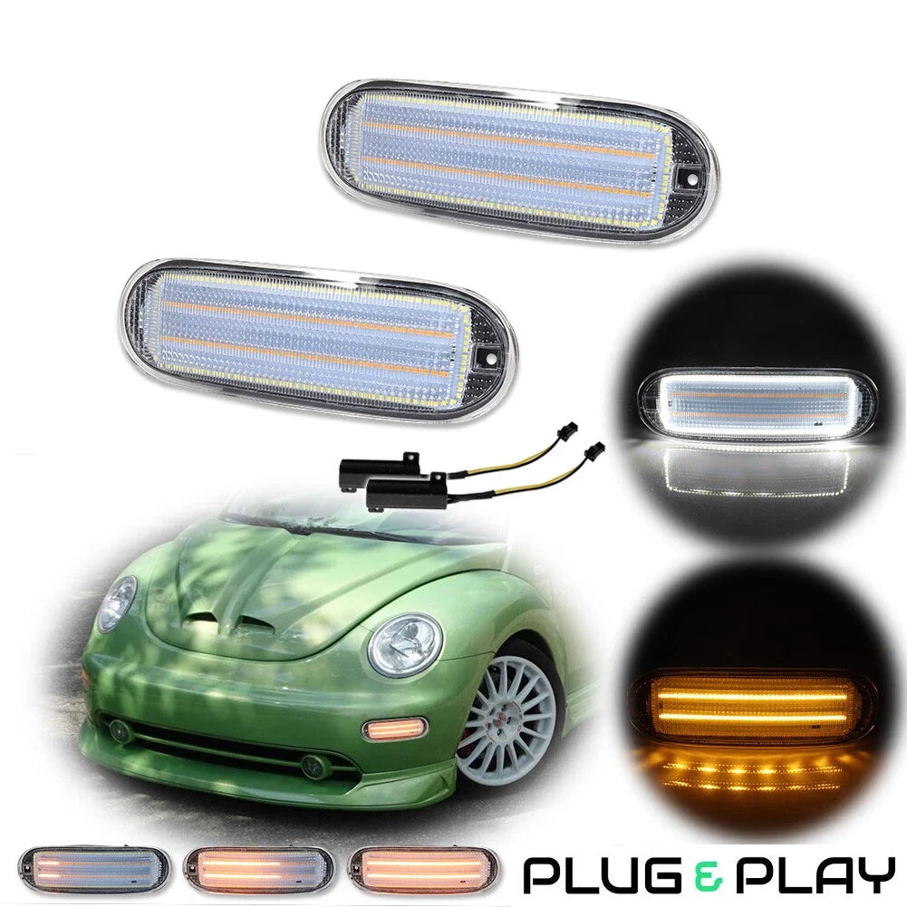 Clear Switchback LED Turn Signal Lights for VW Beetle (1998–2005)