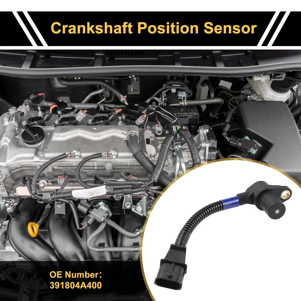 1 Pc Crankshaft Position Sensor No.391804A400 for KIA Sorento (2002–2006)