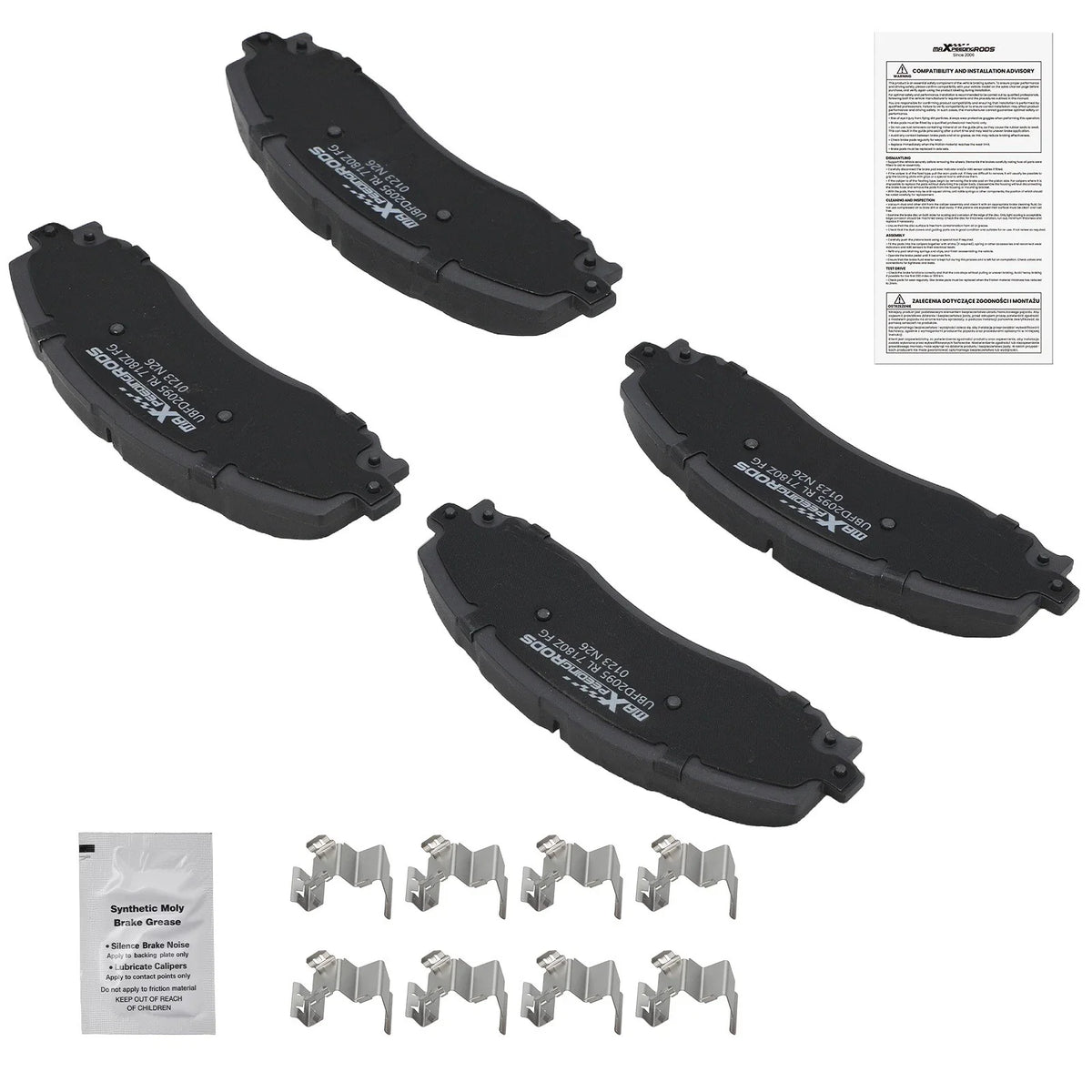 Set of 4 Rear Ceramic Brake Pads for Ford F-350 Super Duty (2013–2022)