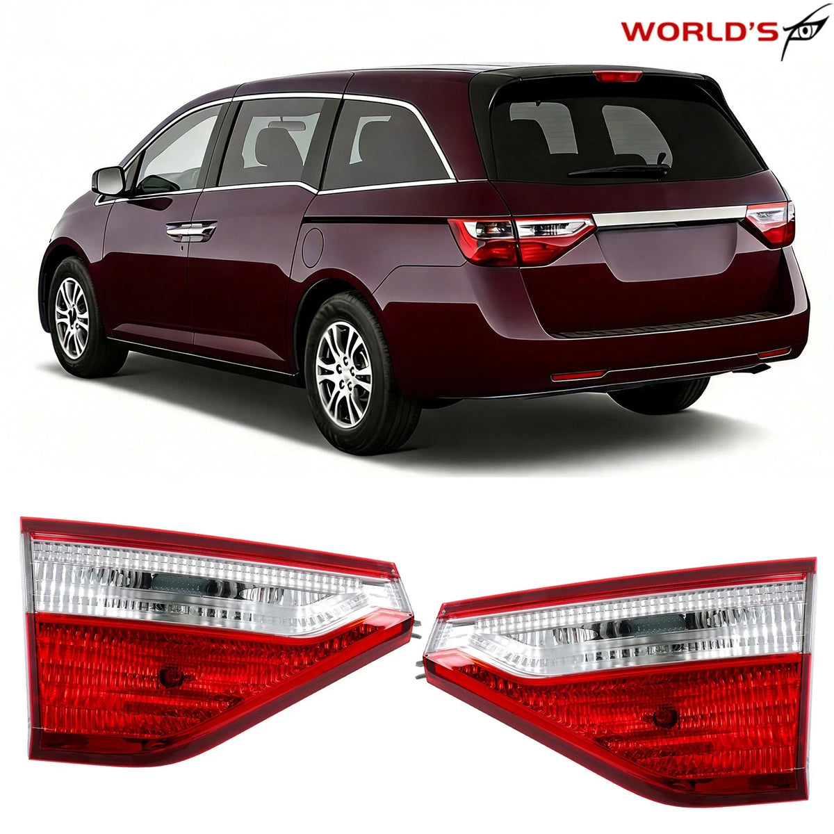 Set of 2 Tail Lights for Honda Odyssey (2011–2013) Halogen