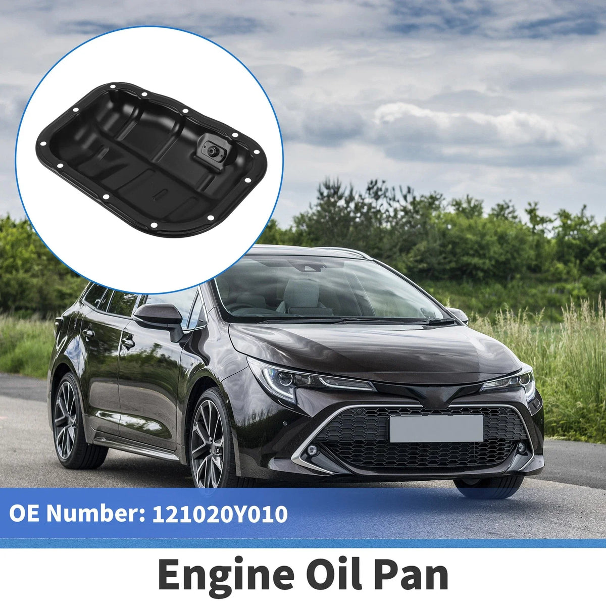 1 Pc Engine Oil Pan No.121020Y010 for Toyota Corolla (2017–2023) Steel Black
