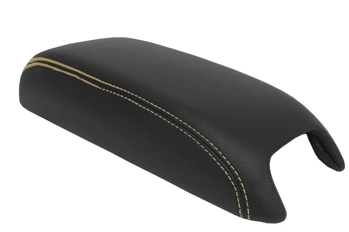Leather Console Lid Armrest Cover for Dodge Journey (2011–2020) Beige Stitch