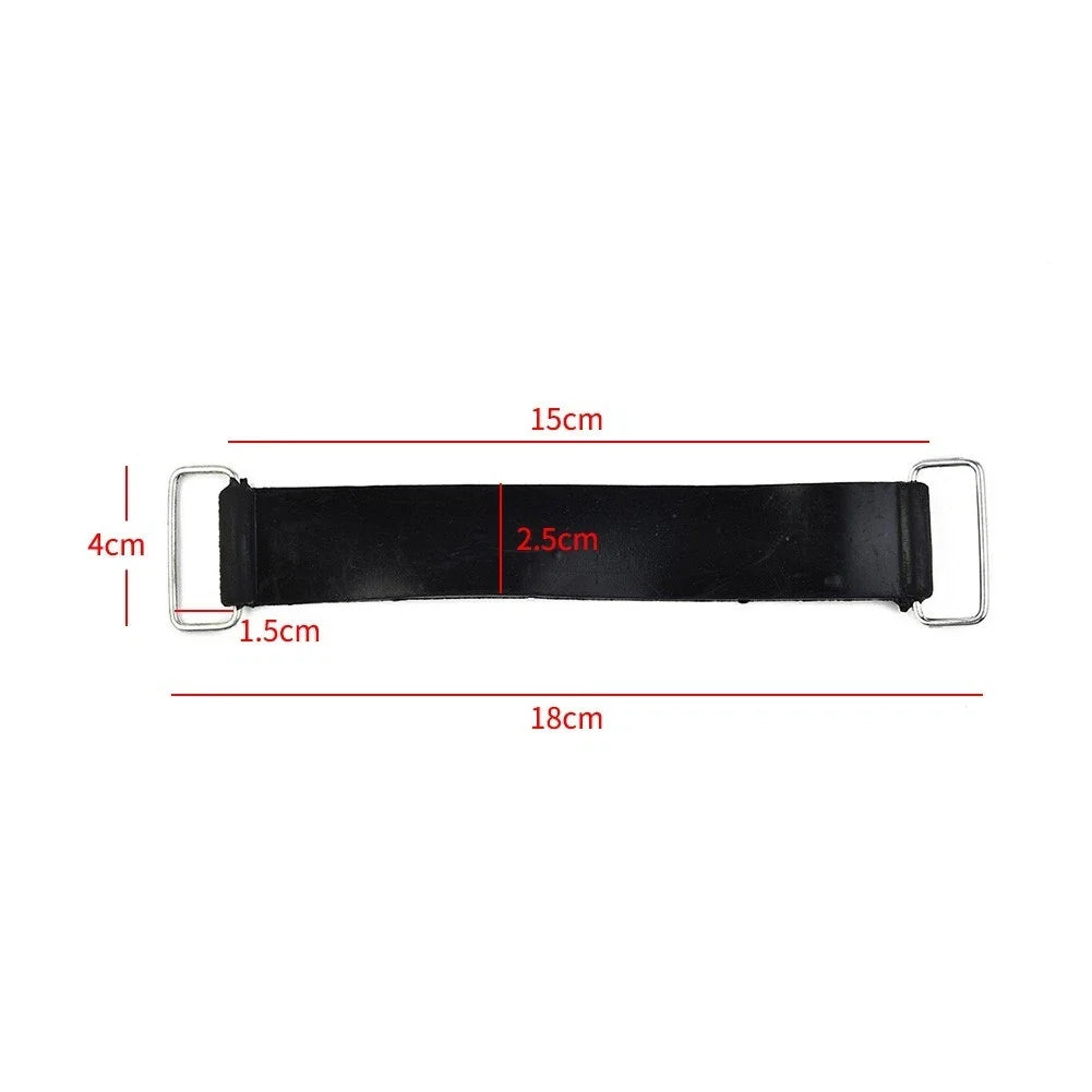 Black Rubber Strap Replacement for Motorcycle Battery Holder (18-23cm) 1pc