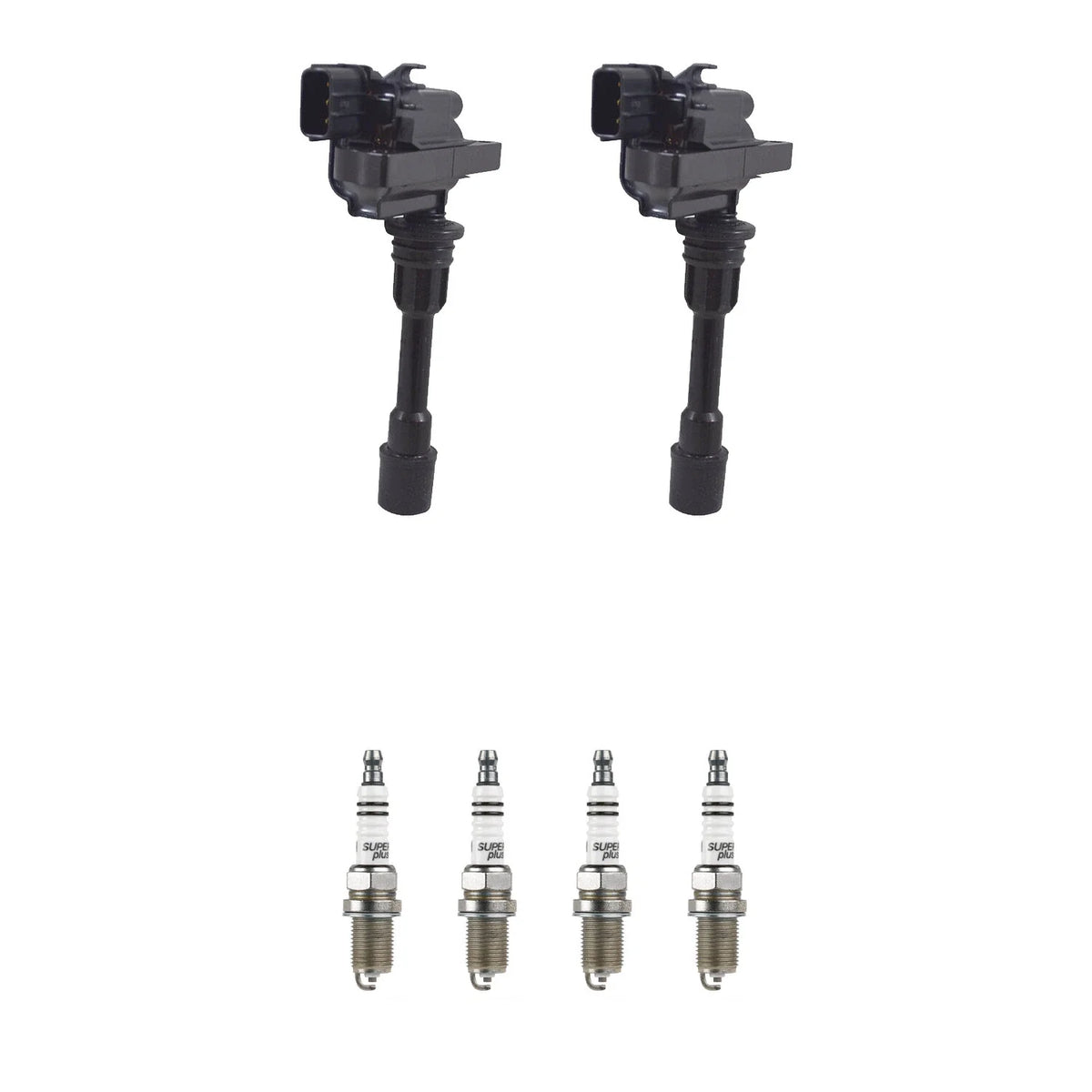 Set of 2 Ignition Coils & 4 Spark Plugs for Mazda Protege 2.0 (2001–2003)