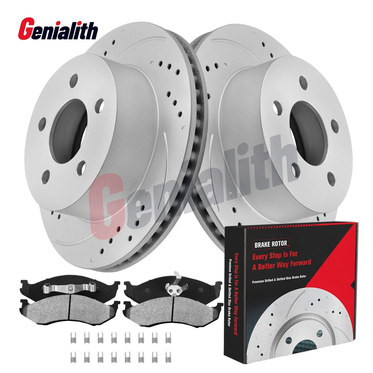 Ceramic Brake Pads & Front Drilled Rotors Set for Jeep Cherokee 1999–2001