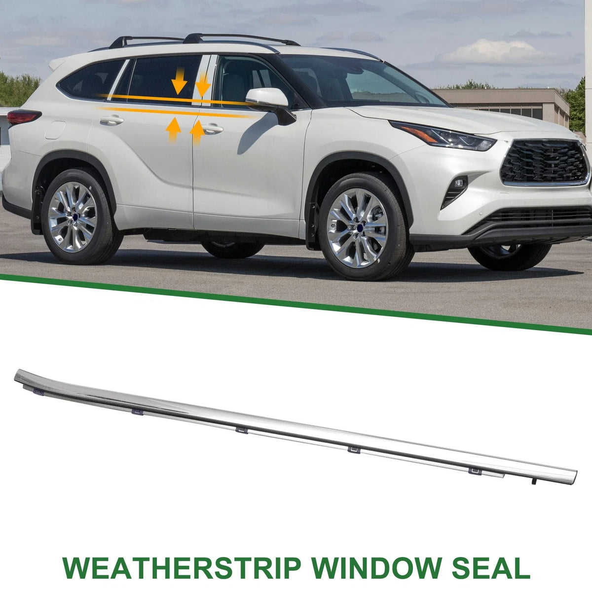 1pc Front Left Weatherstrip Window Seal No. 757200E080 for Toyota Highlander (2001–2007)